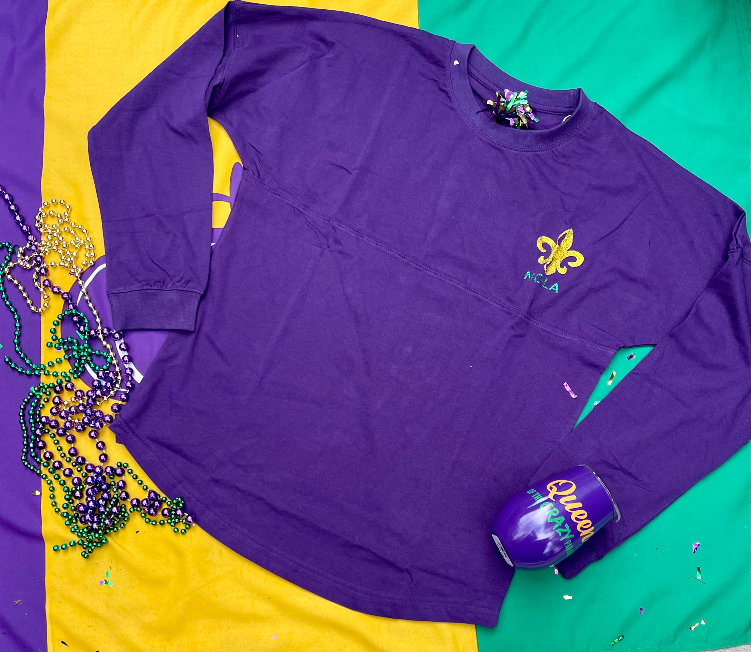 La Louisiana Mardi Gras Shirt, New Orleans Unisex T-shirt Long Sleeve